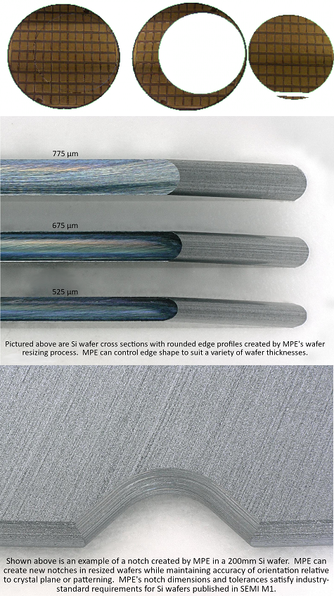 Wafer resizing example images